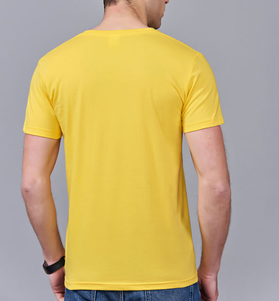 夏季黄色男女同款纯棉半袖圆领文化衫T19#